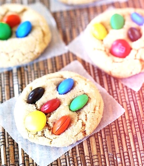 M&M Peanut Butter Cookies, With Dark Chocolate